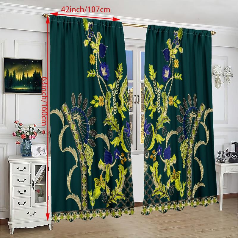 2KS- Boho - Tištěný závěs - Polyester - vhodný do ložnice, obývacího pokoje, pracovny (přizpůsobitelné)