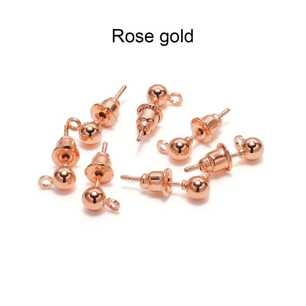20-50pcs/lot 3/4/5/6mm Pin Findings Stud Earring Basic Pins Stoppers Connector For DIY Jewelry Making Accessories Supplies