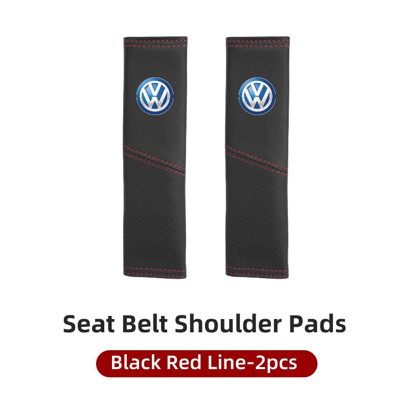 LEG1 Car Seat Belt Cover Safety Belt Two-colour Splicing Shoulder Protection Pads For VW Tiguan CC Jetta Polo Passat T-ROC Touareg