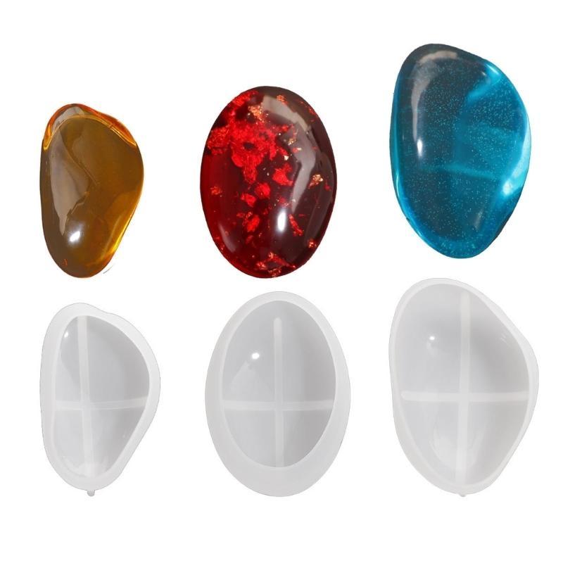 

Multicavity Creative Pebble Silicone Mould Stone Shape Resin Plaster Mold DIY Pendant earrings necklace Making Tool Craft Gifts білий