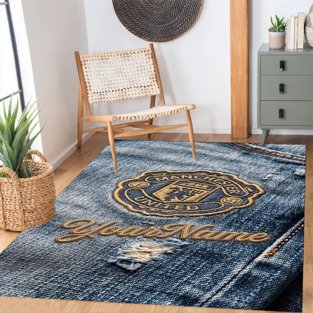 Manchester Personalized Text Area Rug Design for Foyer Kitchen Living Rooms Decorate room Anti-slip Rug Anime Office Decor Spiritual Gift