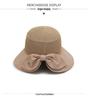 Korean Style Women's Trendy Large Brim Sun Hat with Bowknot - Foldable Bucket Hat for Vacation Travel