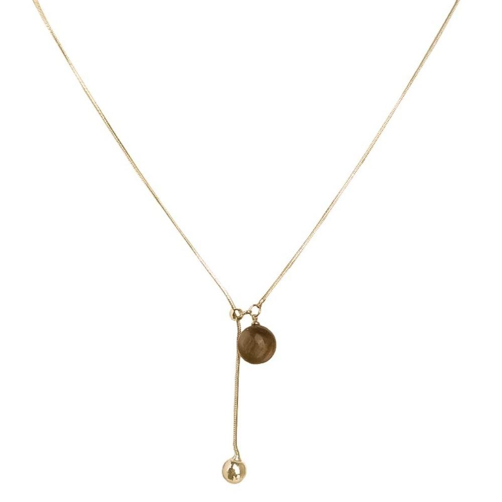 

Медь Золотой Шар Подвеска Ожерелье Золотая Длинная Полоска Подвеска Элегантное Ожерелье с Подвеской Женские Подарки