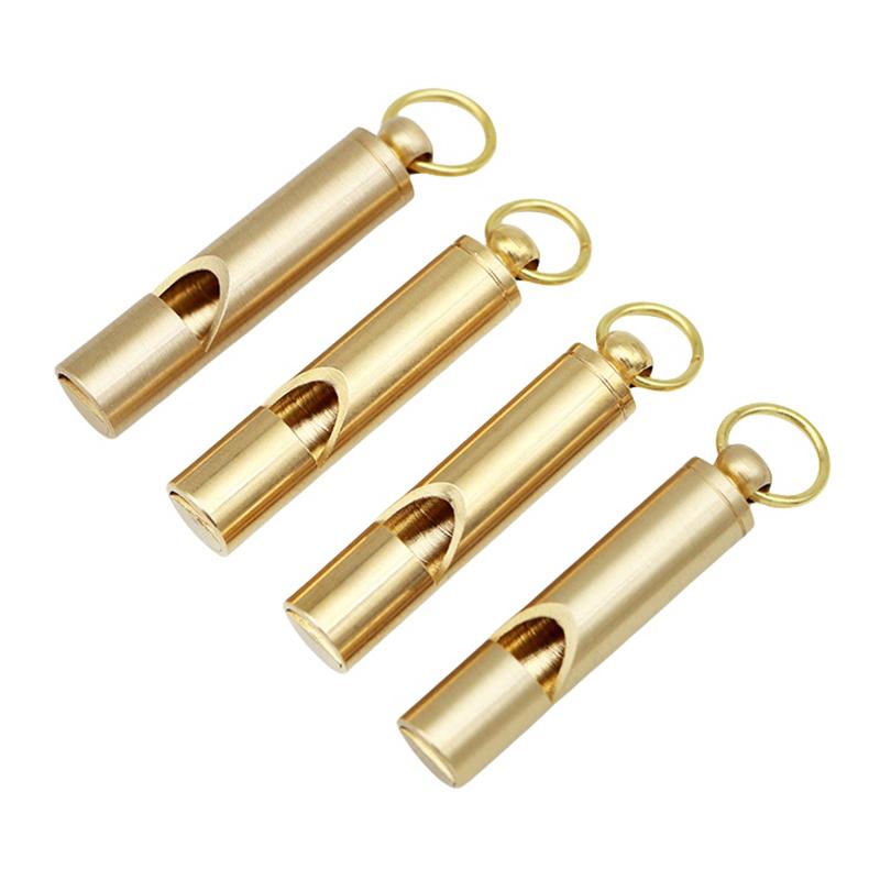 Brass Whistle High Decibel Portable Outdoor Whistle Hiking Camping Life-Saving Whistle Referee Training Whistles Outdoor Gadgets