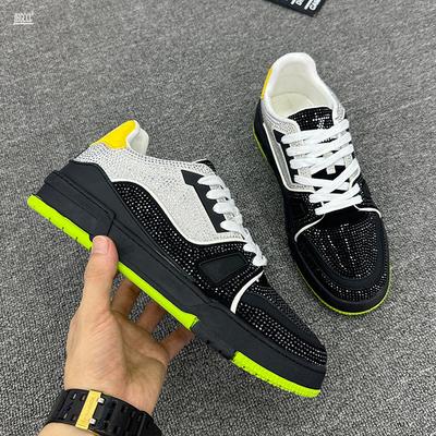 Sapatos Casuais Masculinos com Strass Premium Tênis Planos da Moda Masculina Tênis de Skate de Luxo A8