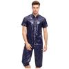 Mens Waterproof Tracksuit Short Sleeve Front Button Shirt Multi Pocket Cargo Shorts Capri Pants