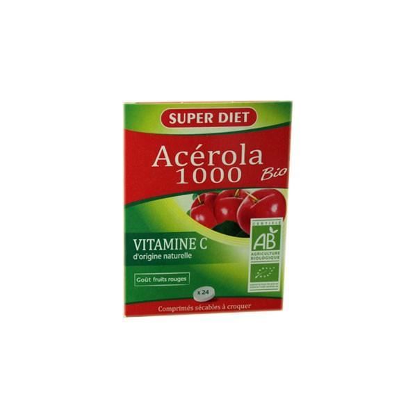 Superdiet Acérola 1000 Bio 24 comprimés à croquer