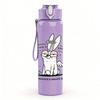 1PC Rabbit Tea Time Cartoon 750ml Color Plastic Sports Water Bottle Leakproof Flip Straw Lid Suitable for Sports Office Home Use