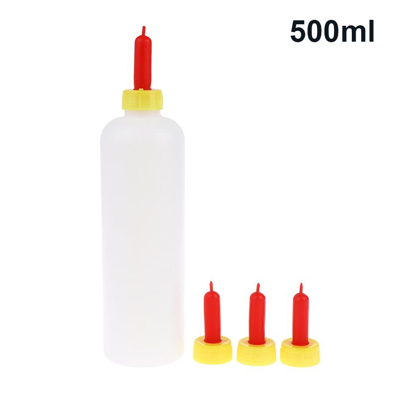 For Calf Piglet Sheep Goat Farm Animals Drinker Feeder 400/500Ml Lamb Milking Feeding Bottle With 3 Rubber Nipple Pacifier