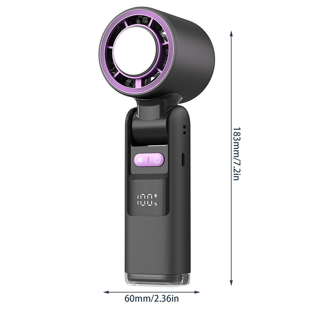 Chilled Ice Sensation Cold Fan 100 Turbos Speed Fan Super Mini Fans USB Powered Digital Display For Outdoor Camping Travel 2025