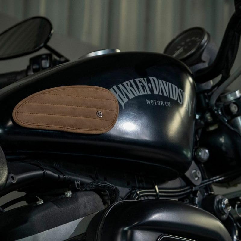 Tank Pad: Mini Leather, Classic Striped, Bike, Touring Tank, Scratch Prevention, Protective Pad, Driving,