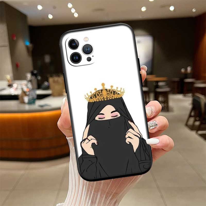 RE46 Muslim Girls Hijab Phone Case for Samsung Galaxy S20 S21 S22 Ultra FE + Plus A21S A22 A24 A25 A26 A30 A30S A31