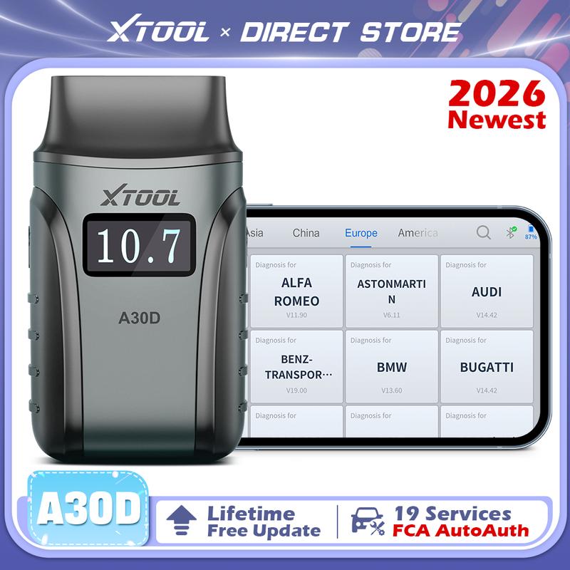 2026 Novo XTOOL Anyscan A30D V2.0 Scanner OBD2 Gratuito Vitalício Ferramentas de Diagnóstico Bluetooth Todos os Sistemas 19 Redefinições Bidirecional FCA