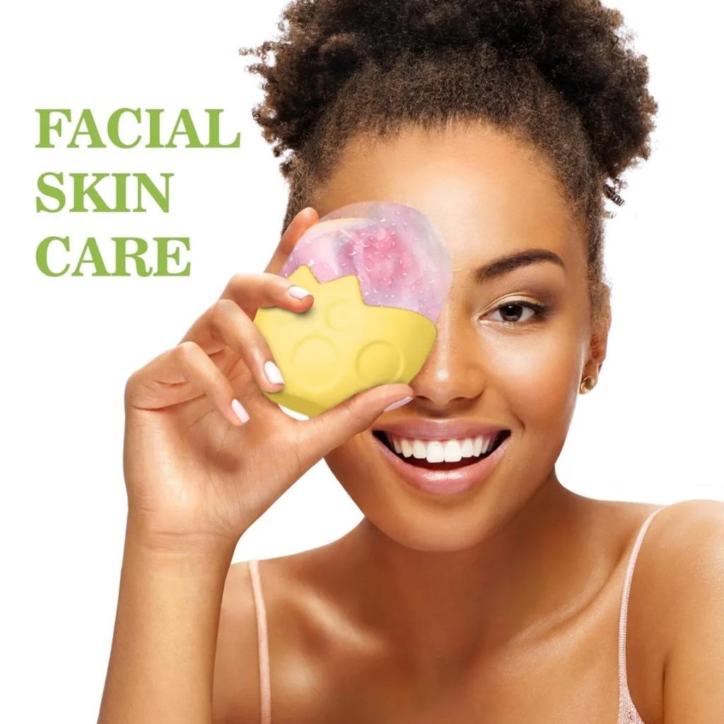 Ice Face Roller Ice Cube Beauty Massage Silicone Ice Mold for Eye Puffiness Ice Facial Roller Shrink Pores
