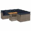 VidaXL Salon de jardin 9 pcs avec coussins gris résine tressée, ensemble de canapés d'extérieur, ensemble de canapé d'angle 3326910