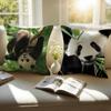 cute Panda Cushion Cover Pillowcase Antidustmite Invisible Zipper Short Plush Sofa Cushion