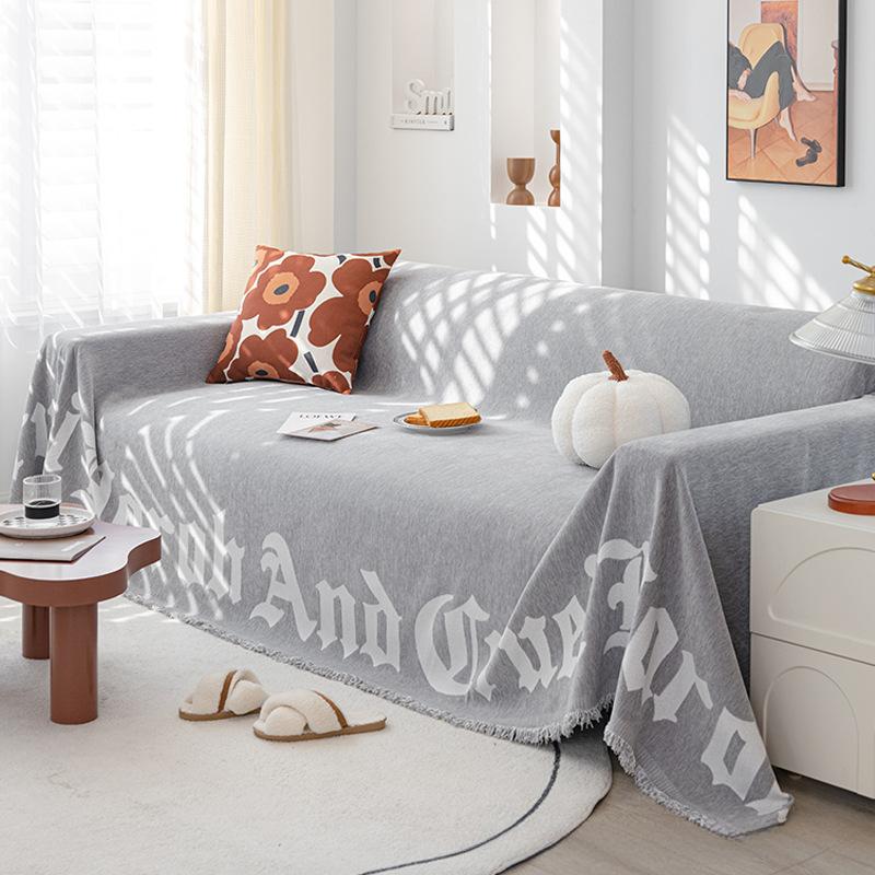 Solid Color Sofa Cover Towel Sofa Transformation Anti-Scratching Sofa Cushion Nordic Modern All-Inclusive Universal Cover Cover Blanket