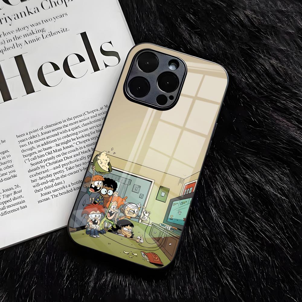 La Coque de Téléphone L-LoudS H-HouseS Pour IPhone 17 Air 16 E Pro Max 15 14 13 Mini 12 Pro 11 Max Plus Couverture en Verre Noir