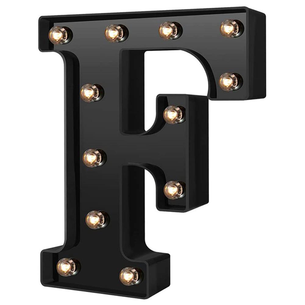 Newly Design Led Letters Lights 26 Alphabet Black Decorative Marquee Lamps for Wedding Party Birthday Home Bar Decoration