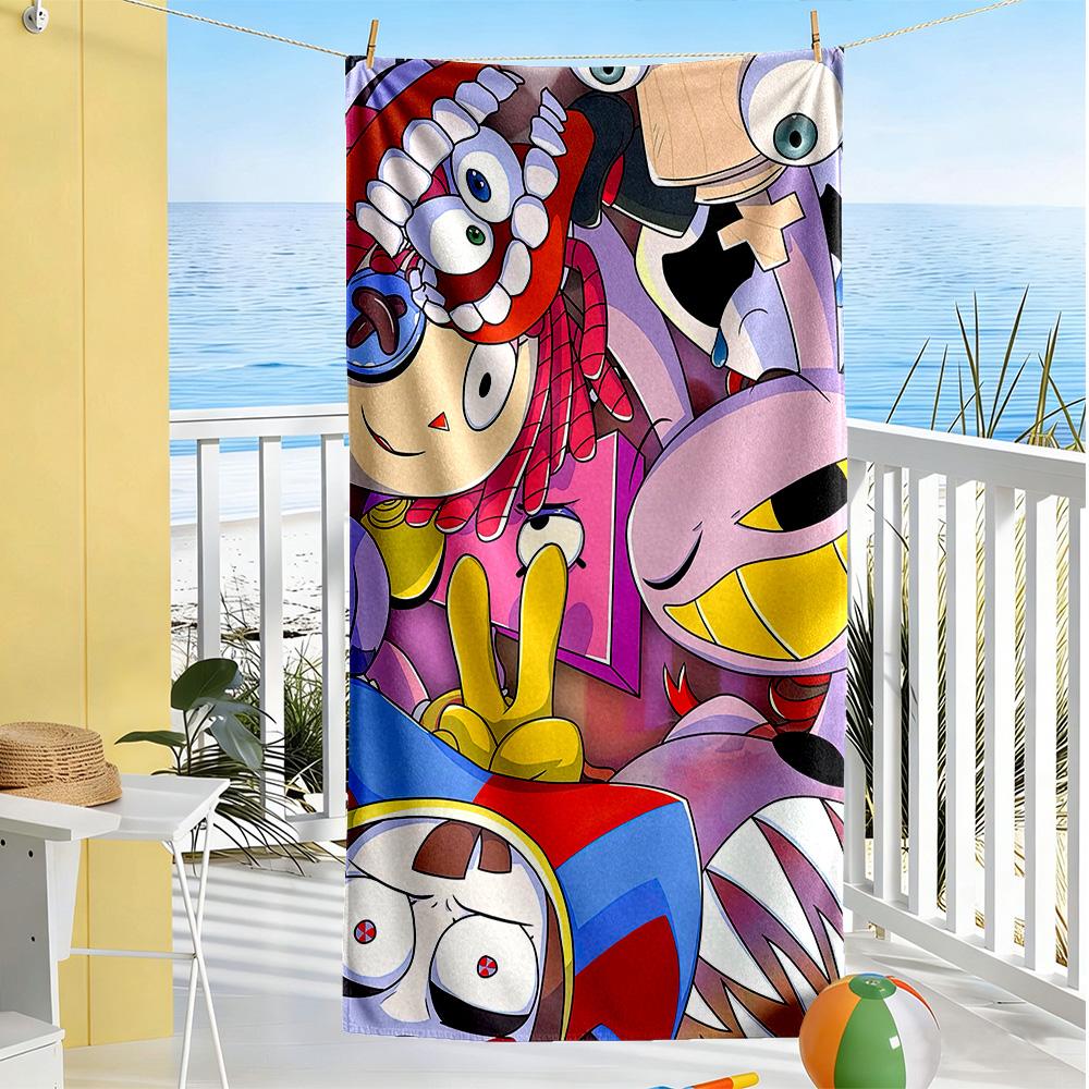 Digital Circus Beach Towel Quick-Dry Soft Microfiber Comfortable Lightweight Suitable for Sports, Travel, Swimming, Yoga, Bathroom, Beach, And Pool