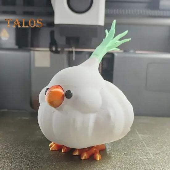 Garlic Birds Ornament 3D Printed PLA Material Mini Figurine Colorful Coffee Table Ornament Home Accessories