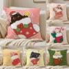 Christmas Stocking  Holiday Cushion Cover Pillowcase Antidustmite living Room Sofa Decor Cushion Room