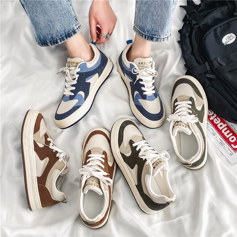 2024 Spring Canvas Fashion Shoes: Korean Style Trendy Men's Breathable Casual Sports Shoes.
