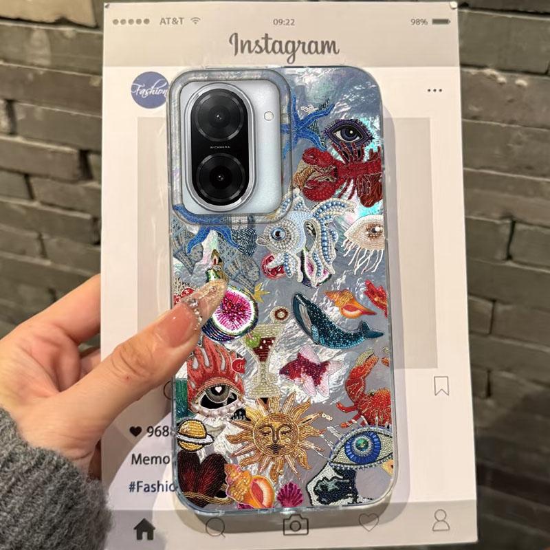 Retro Sun Planet Cocktail Women Case For Xiaomi Redmi Note 14 Pro 14C 13C 10 9A 9C 13 12 11 10S 9 8 Plus A5 A4 A3 A2 A1 Cover