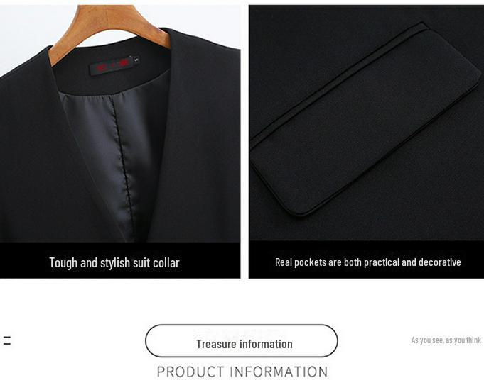 2025 Women's Slim V-Neck Sleeveless One-Button Vest - Spring/Autumn