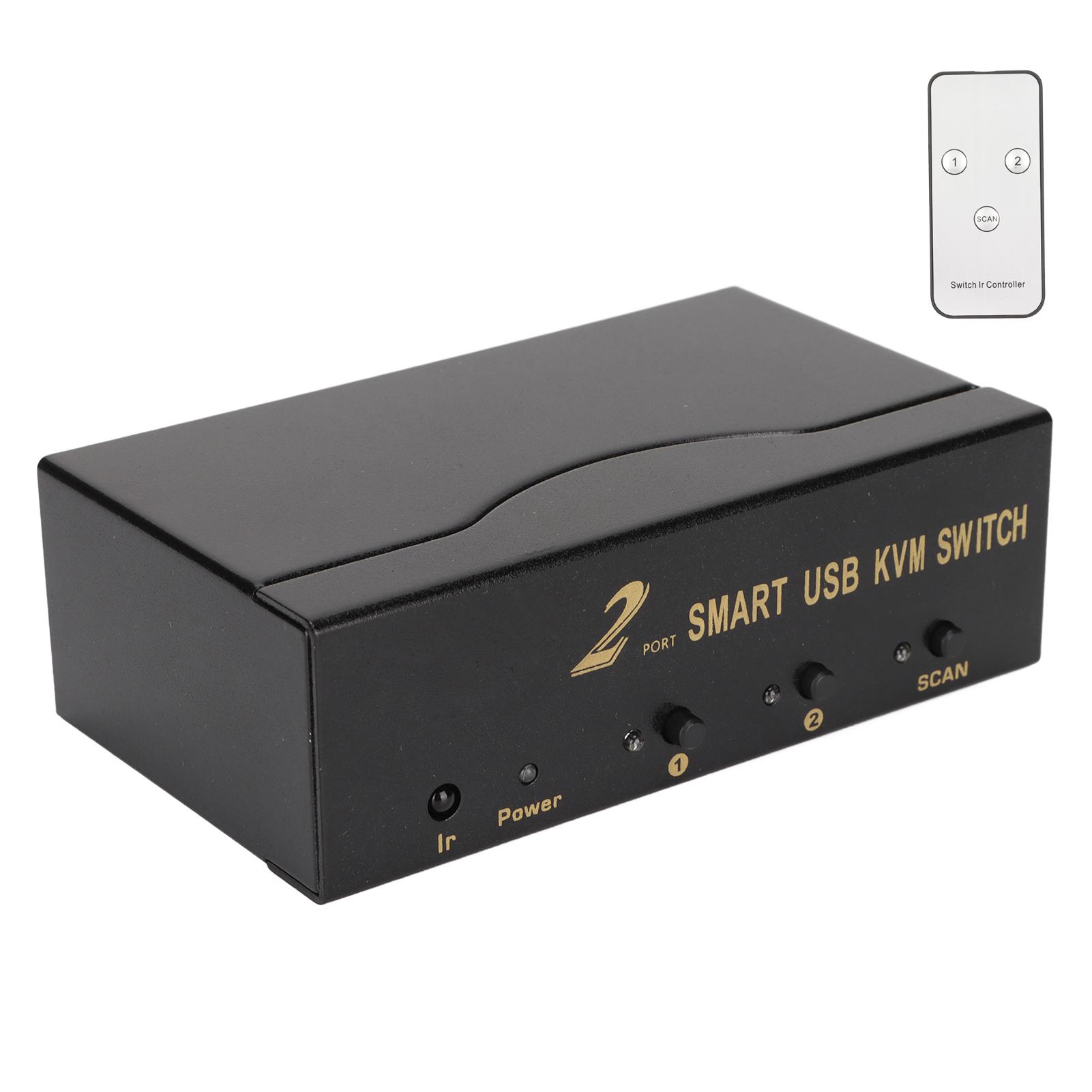 

2 входа 1 выход VGA KVM-переключатель 4 порта USB для нескольких компьютеров, монитора, мыши, клавиатуры, видеопереключатель VGA UK Plug