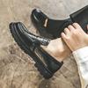Mocassins pour hommes, style britannique, style académique, chaussures simples, semelles épaisses, chaussures habillées en cuir, avec costume 3512-J