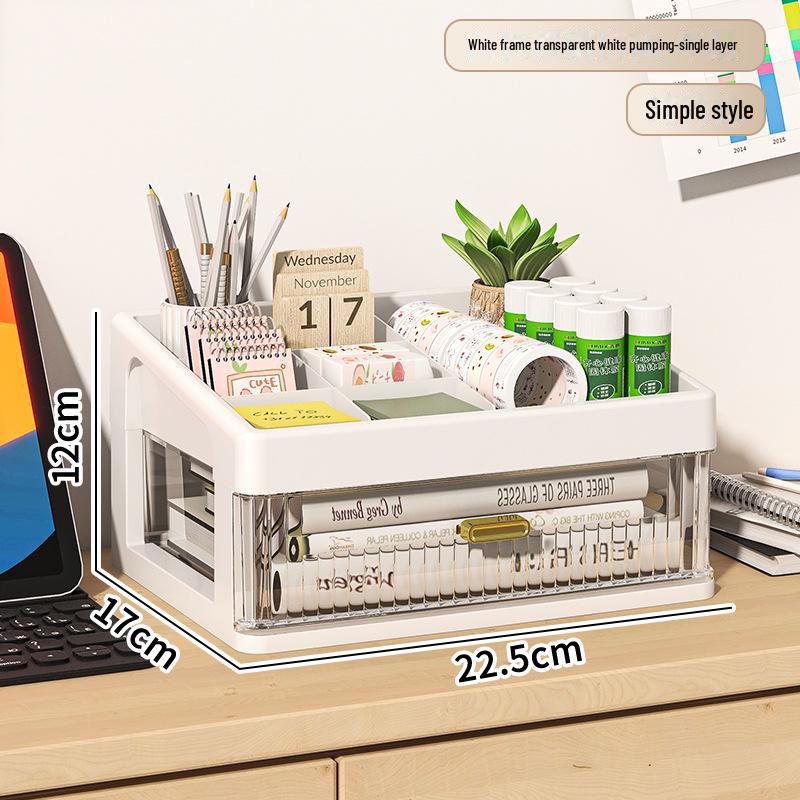 Transparenter Schubladen-Schreibtischorganizer für Schreibwaren und Kosmetika