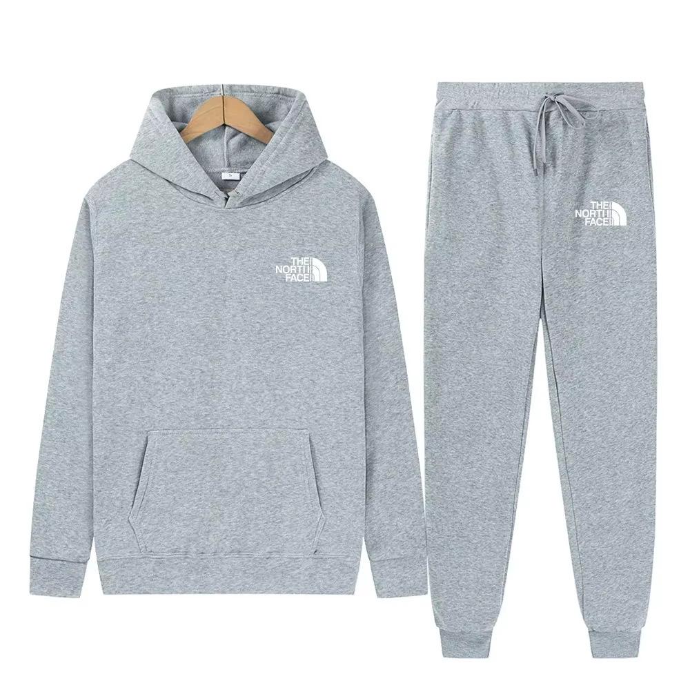 Men's Casual Sportswear Set - Trendy Letter Print Hoodie Pullover