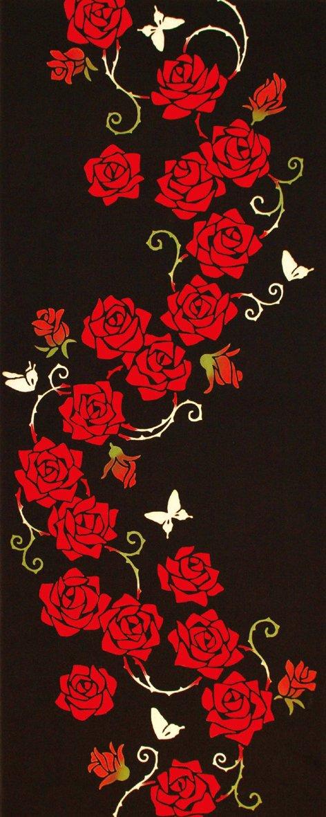 

kenema Японские товары Тюсэн Тэнугуй Розово-красный 36 х 90 см Miyamoto-Towel «Цветочный сад» розы красного