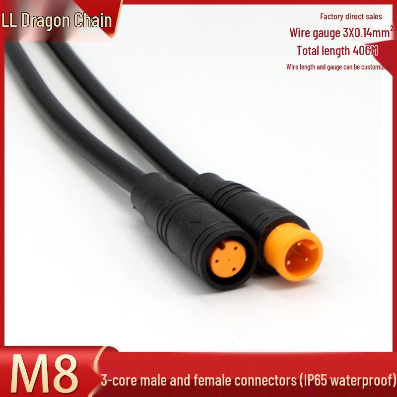Waterproof M8 Aviation Plug with Cable: 2-6 Pin Male & Female Connector