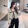 2025 Spring French-Inspired Women's Plaid Short Jacket - High-End Socialite Fashion