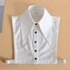 Big Lapel Vintage White Fake Collar Women Detachable Collar False Collar Woman Female Removable Dickie Half Shirt Women Faux Col