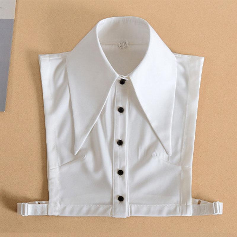 Big Lapel Vintage White Fake Collar Women Detachable Collar False Collar Woman Female Removable Dickie Half Shirt Women Faux Col