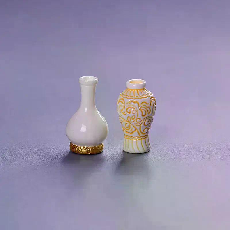 Micro Landscape Simulation Antique Style Decorative Vase Mini Resin Decoration Diy Accessories Doll House Car Desktop Decoration