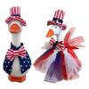 Goose Costume for 7 Inch Mini Desk Goose Doll Patriotic 4th of July Outfit with Hat And Dress Independence Day Festival Decoration