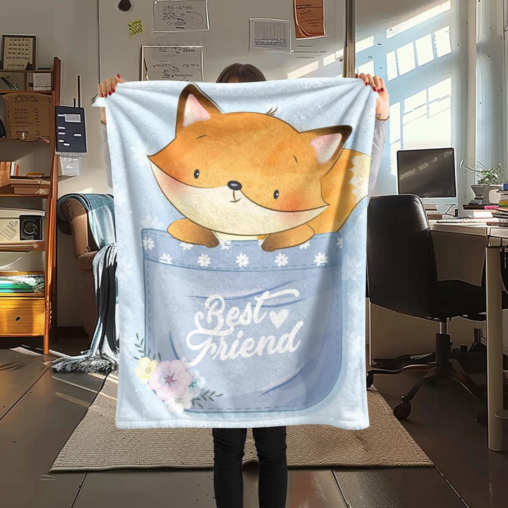 1 Stück Flanelldecke mit Cartoon-Druck, Hohe Qualität, Bequem für alle Jahreszeiten, Heimdekoration, Wärme und Komfort, Perfekt als Weihnachts- oder Geburtstagsgeschenk