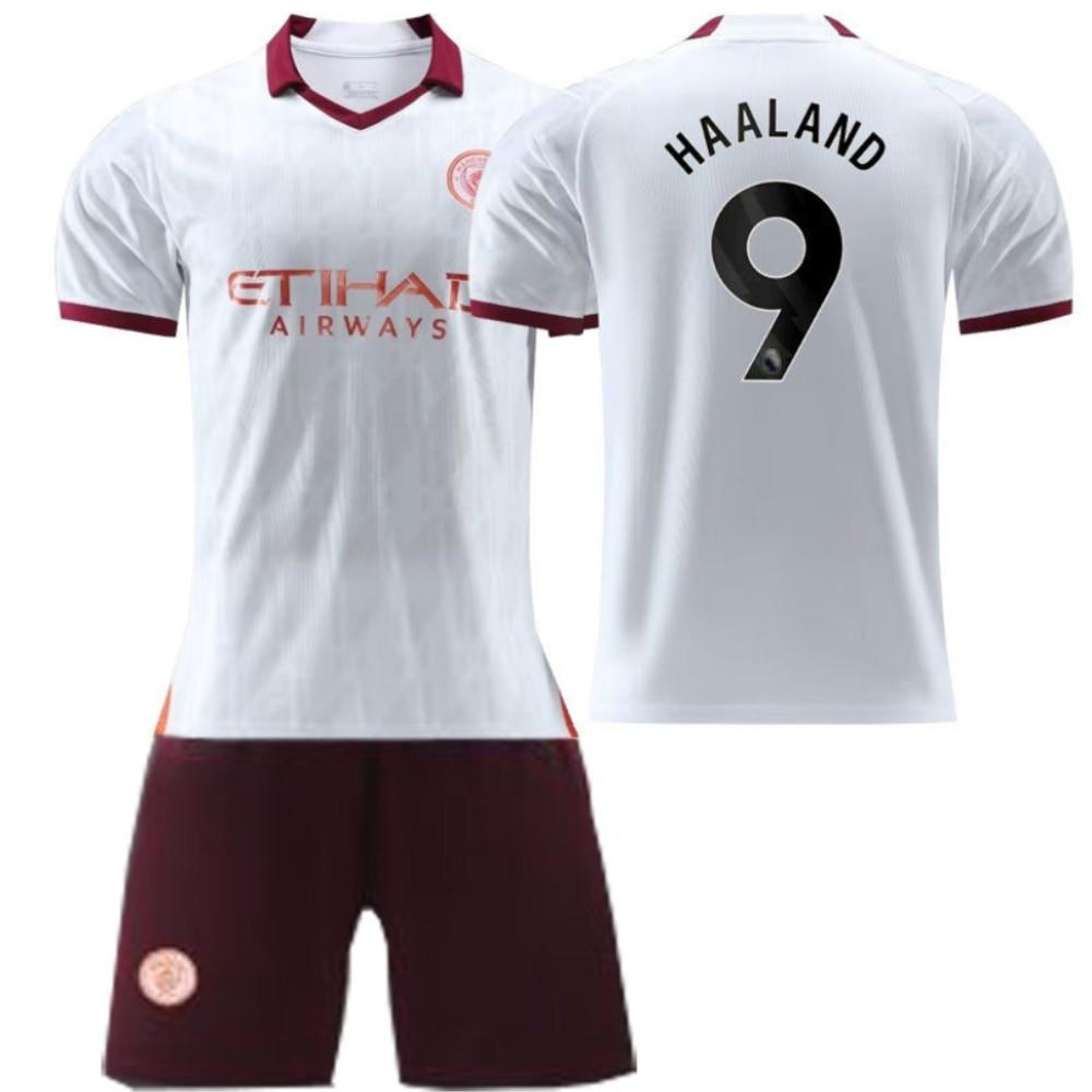 2023/2024 Man City Haaland Kids Football Kit Party Chili White Sportswear Children's Day Gift Polyester