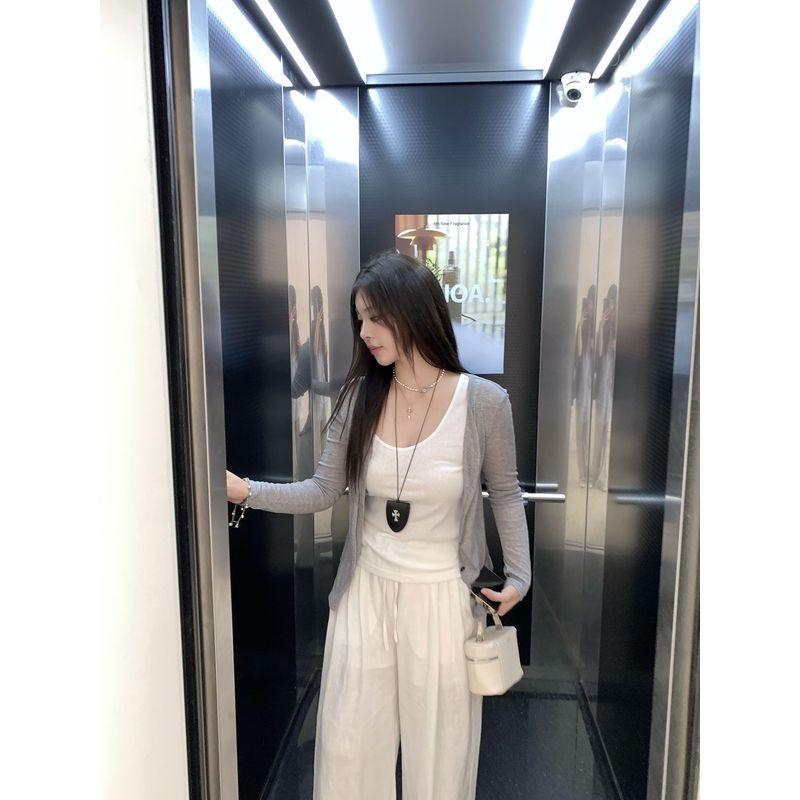 

Wild and Spicy, Relaxed and Comfortable, Slightly Chubby Girl s Lazy Style Knitted Cardigan, Women s Summer Thin Sun Protection Outfit
