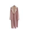 Pink Large Lapel Collar Double-sided Wool Coat Autumn and Winter Women's Medium and Long Woolen Coat Simple and Loose Temperament
