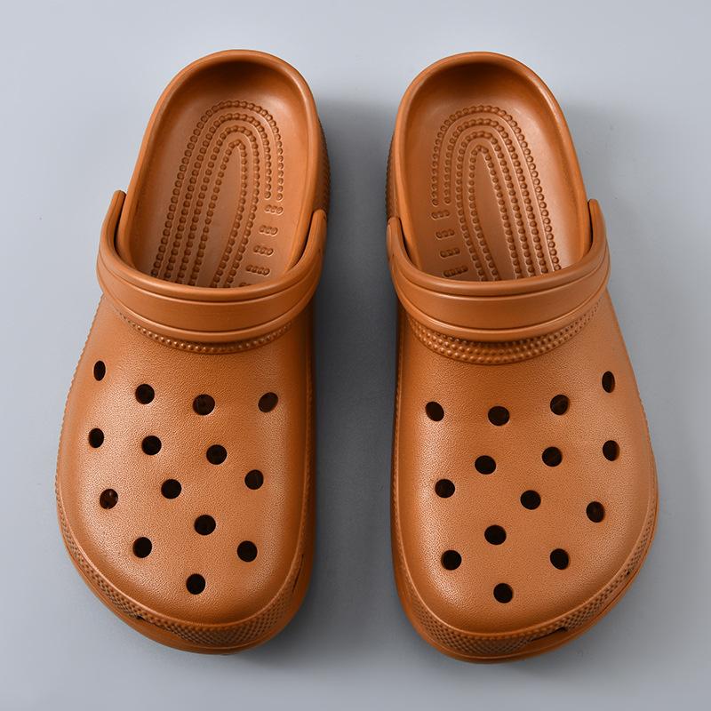 Hole shoes men's summer new thick-soled heightened bag head drag new non-slip outer wear breathable advanced sandals