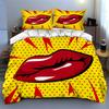Pop art lips. Bedding Duvet cover sets Duvet covers Pillowcases gifts (1 * Duvet Cover 2 * Pillowcases, without duvet insert)