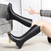 Winter boots women's leather flat-bottomed high boots thickened wool high boots thick-soled large cotton long boots large size women's cotton boots