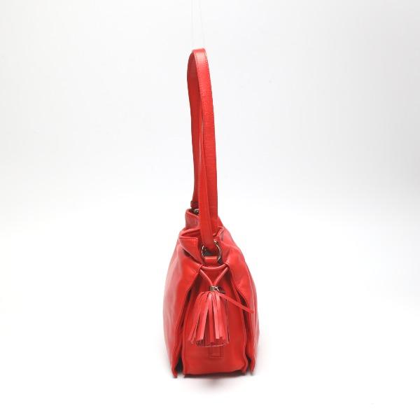 LOEWE leather Tassel Shoulder Bag 2WAY leather Red Women 380 82 E17 storage bags Used