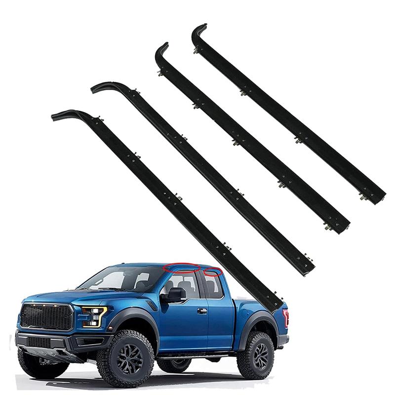 4Pcs Inner Outer Car Door Window Seal Belt Weatherstrip Kit F2TZ1521457A E7TZ1521453A For Ford F150 F250 F350 1987-1997