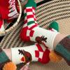 Christmas Tree Christmas Thick Thermal Socks X-mas Elk Santa Claus Thickened Floor Socks Mid-calf Sleeping Slipper Socks Winter